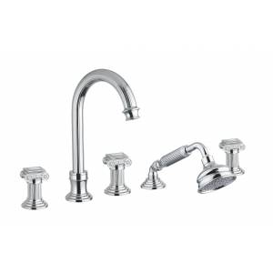 Смеситель врезной на борт ванны на 5 отверстий Bugnatese Olympia